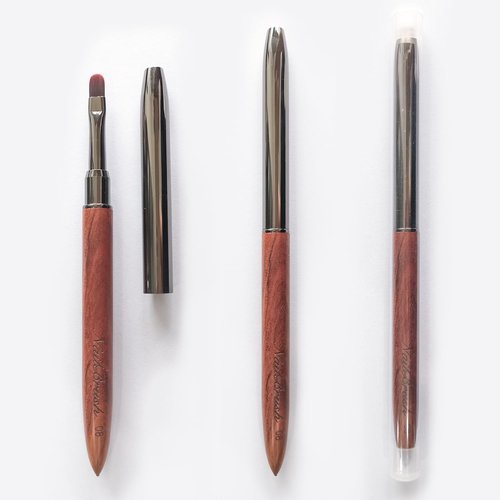 DANNEASY 1pc Acrylic Nail Brush Sandalwood Nail Art Brushes Nail Painting Brush Nail Clean Up Brush Nail Polish Brush Nail Design Brushes Nail Art Tools - Round Head