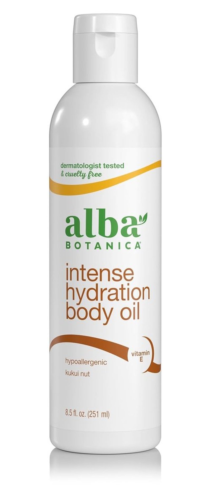 Alba Botanica Intense Hydration Body Oil - Nourishing Kukui Nut & Vitamin E | 8.5 Oz