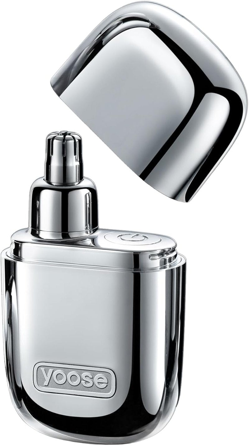 Yoose Nose Hair Trimmer - Rechargeable & Waterproof | Painless, Portable Design for Men & Women, Silver