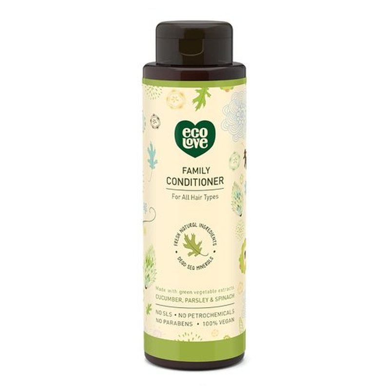 ecoLove Natural Conditioner - Vegan & Cruelty-Free Formula with Organic Cucumber Extract - 17.6 oz