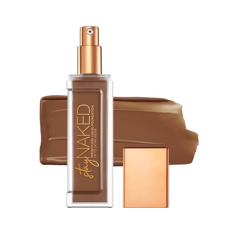 Urban Decay Stay Naked Weightless Liquid Foundation (71WY - Dark Warm - Golden Undertone), Waterproof Face Makeup, Buildable Medium Coverage with No Caking, Real-Skin Matte Finish - 1 fl oz