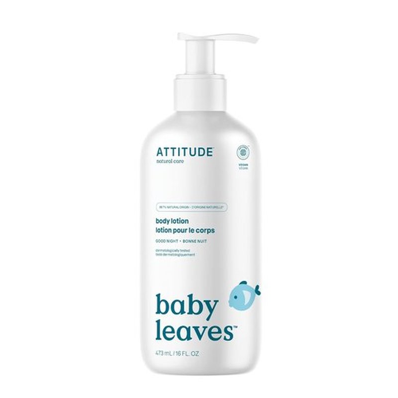 ATTITUDE Baby Lotion - EWG Verified Moisturizer | Vegan & Cruelty-Free Good Night Cream, 16 Fl Oz