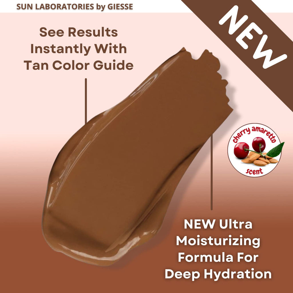 Sun Laboratories By Giesee Dark Sunsation Very Dark Tanning Lotion 4 oz with Tanning Mitt - Non-Toxic Self Tanner Kit, Natural Sunless Tanning Lotion, Travel Size, Long Lasting, Includes Self Tan Mitt