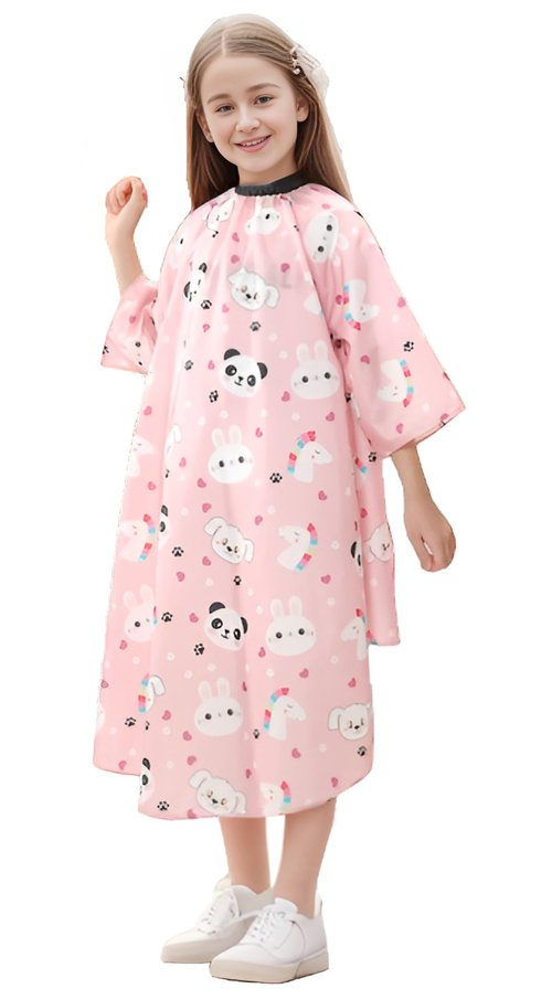 PERFEHAIR Kids Haircut Cape with Sleeves - Adjustable Snap Closure, Barber Cape for Boys & Girls, Professional Salon-Quality Hair Cutting Cape, Cute Animal Print, for Home & Salon Use