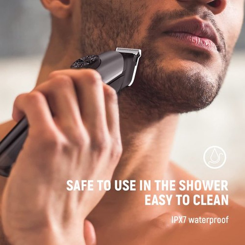 SUPRENT Beard Trimmer for Men - Waterproof IPX7 Mustache Trimmer with 39 Adjustable Lengths | Cordless USB-C Rechargeable