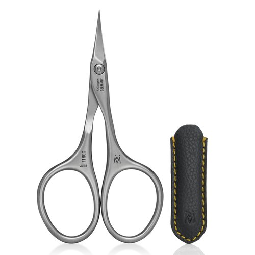 GERMANIKURE Tower Point Cuticle Scissors Grooming Scissors FINOX Stainless Steel Professional Nail Scissors in Leather Case -Ethically Made in Solingen Germany - 4705