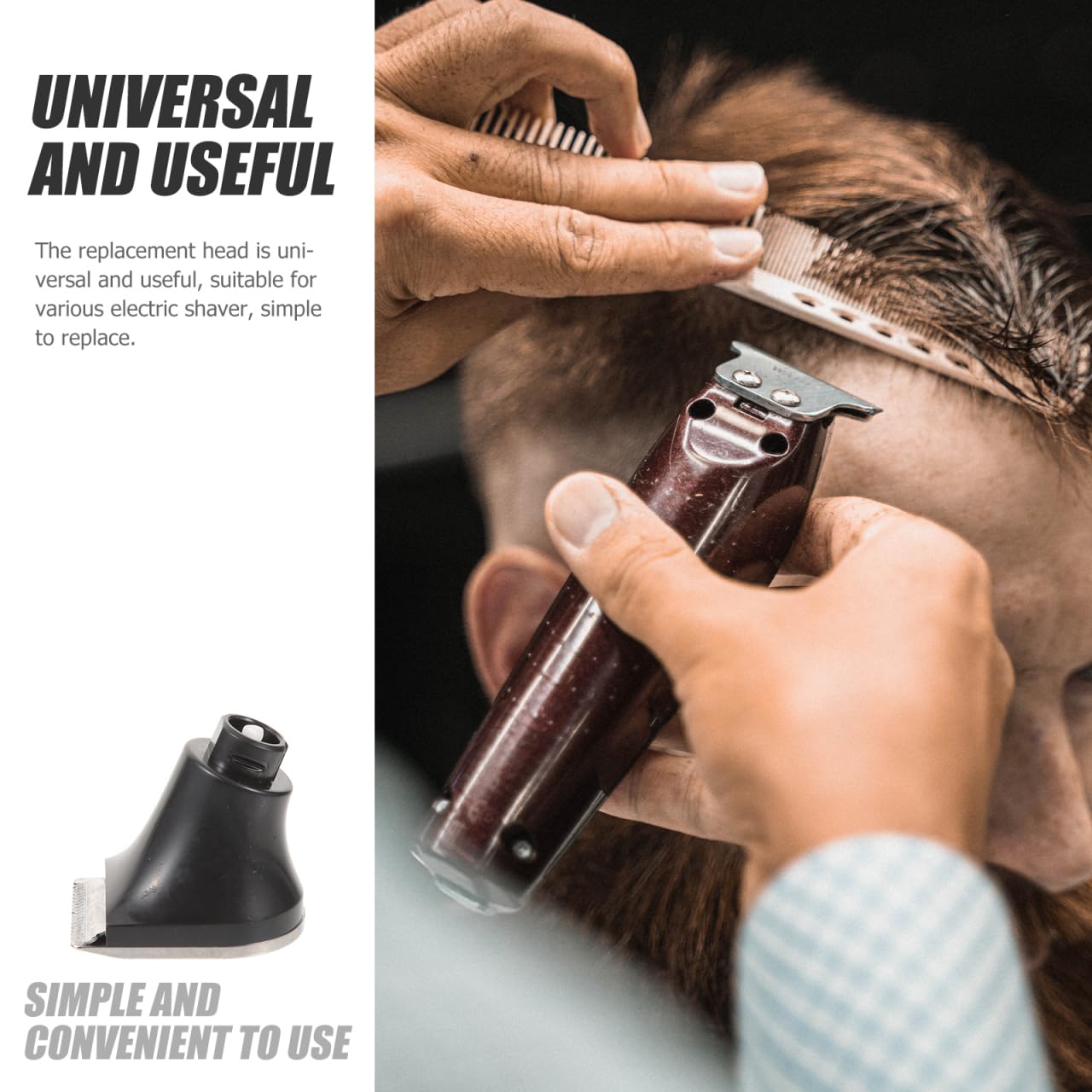 VINTORKY Universal Electric Shaver Replacement Head Detachable Razor Accessories Easy to Install for Men Home and Salon Use