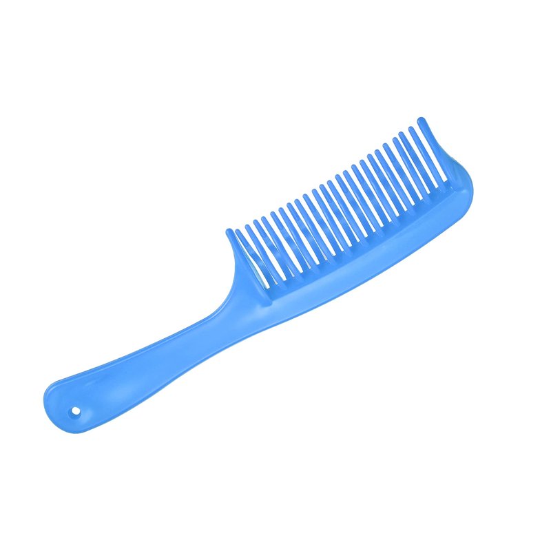 VOCOSTE Detangling Hair Comb, Double Row Tooth Hair Comb Hairdressing Styling Tool for Curly Hair, Blue, 7.87"x1.77"