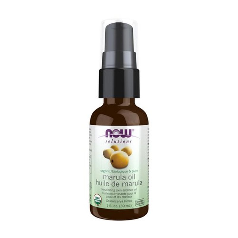 NOW Foods Solutions, Organic Marula Oil, Skin Hydrating and Nourishing, 100% Pure, 1-Ounce