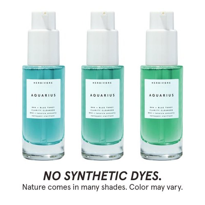 HERBIVORE Blue Besties Duo – 2-Step Treatment for Acne-Prone Skin, Aquarius Cleanser (50 mL) & Blue Wave Serum (10 mL), Plant-Based, Vegan, Cruelty-Free