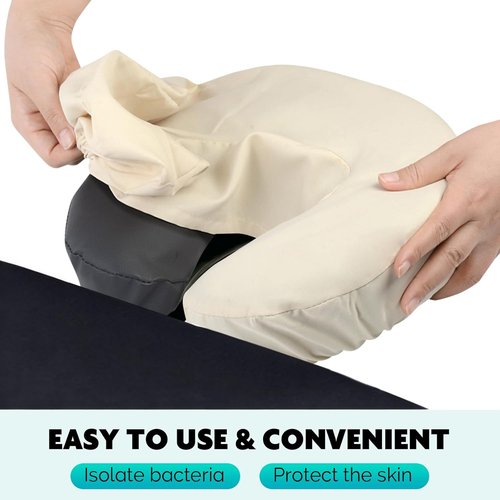 SINLAND Reusable Microfiber Face Cradle Covers - Extra Soft & Fitted for Massage Tables and Chairs