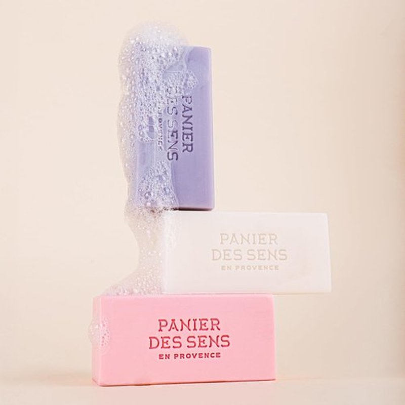 Panier des Sens - Bar Soap Gift Set for Women - Cotton, Rose, Lavender Soap Bars - Birthday Gift for Her - Hand & Body Soap Bars with Shea Butter - 97% Natural Ingredients - 3x3.5oz