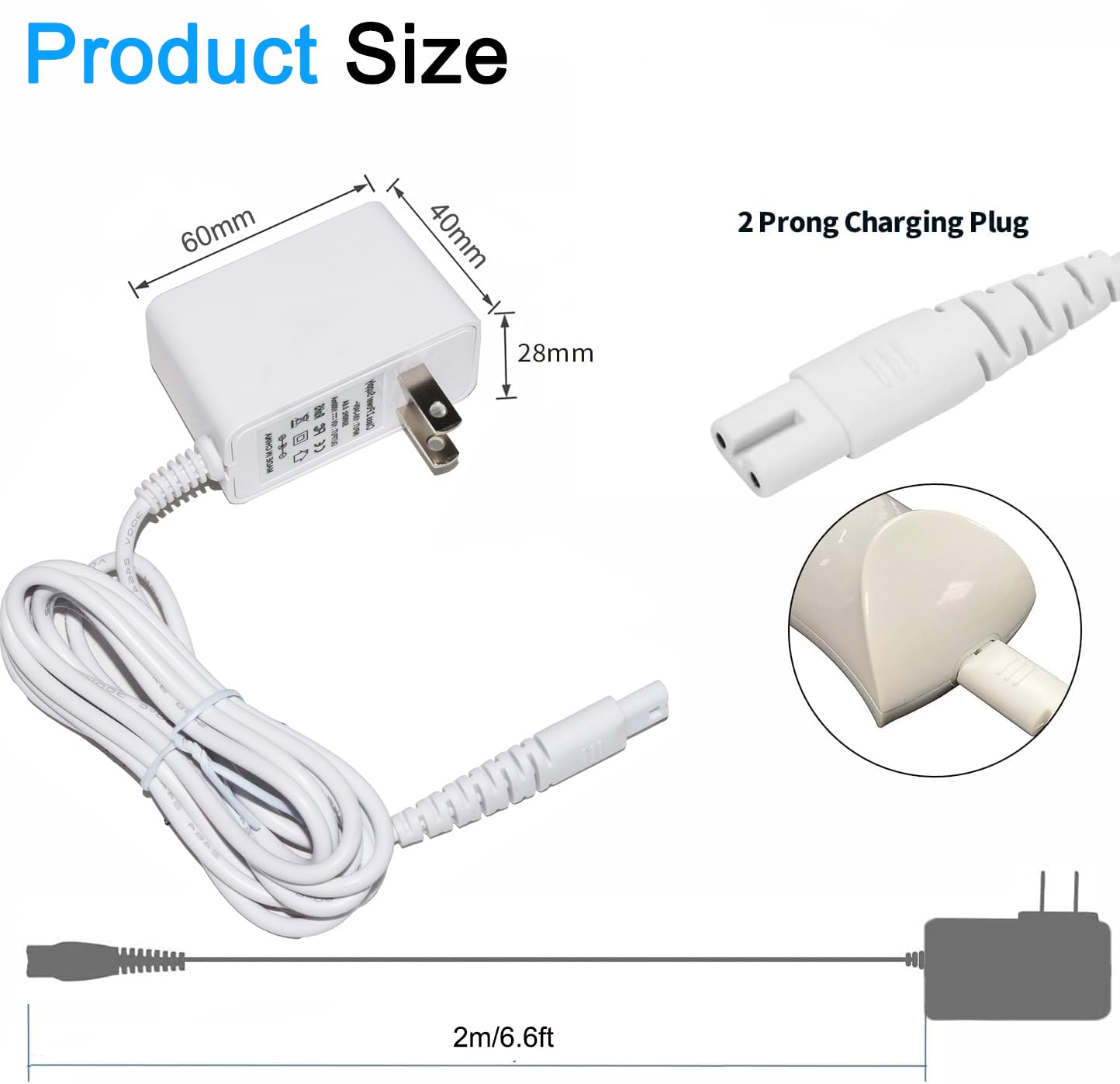 HV-135 Magic Wand Rechargeable Charger, 5V Power Cord Adapter Charging Cable for Hitachi Magic Wand Mini HV-135 Rechargable Trigger Point Massager