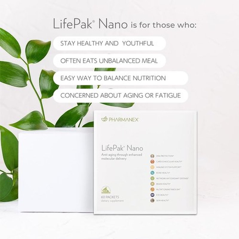 Nu Skin Pharmanex LifePak Nano - Daily Nutrient Supplement for Enhanced Health & Immunity | 60 Convenient Packets