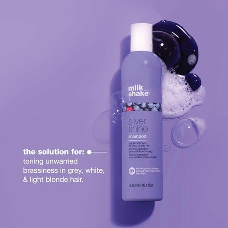 milk_shake Silver Shine Purple Shampoo - Enhance Blonde Hair Radiance | 300ml