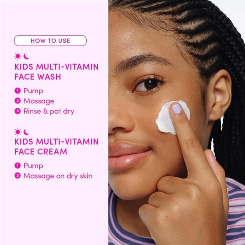 Evereden Barbie Limited Edition Kids Happy Face Duo + Exclusive Accessories | Multi-Vitamin Face Wash & Cream Set with Stickers + Bracelets | Clean Skin Care for 3+ | Barbie Gift Box for Kids