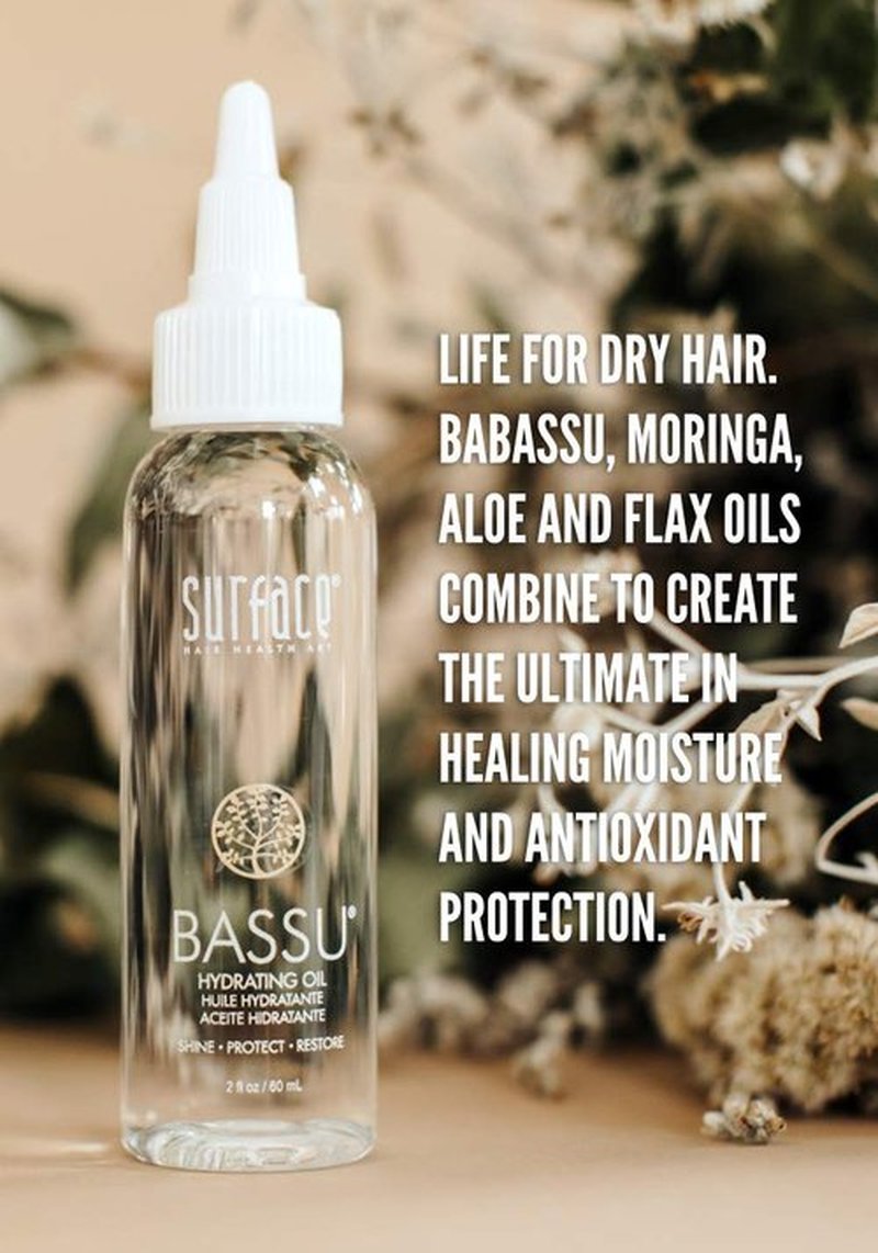 SURFACE Hair - Bassu Moisture Hydrating Oil - Restore, Detangle & Soften Dry Hair - 8 fl oz