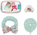 Bioworld Squishmallows Accessory Care Kit - 4-Piece Clear Cosmetic Storage Travel Bag Gift Set