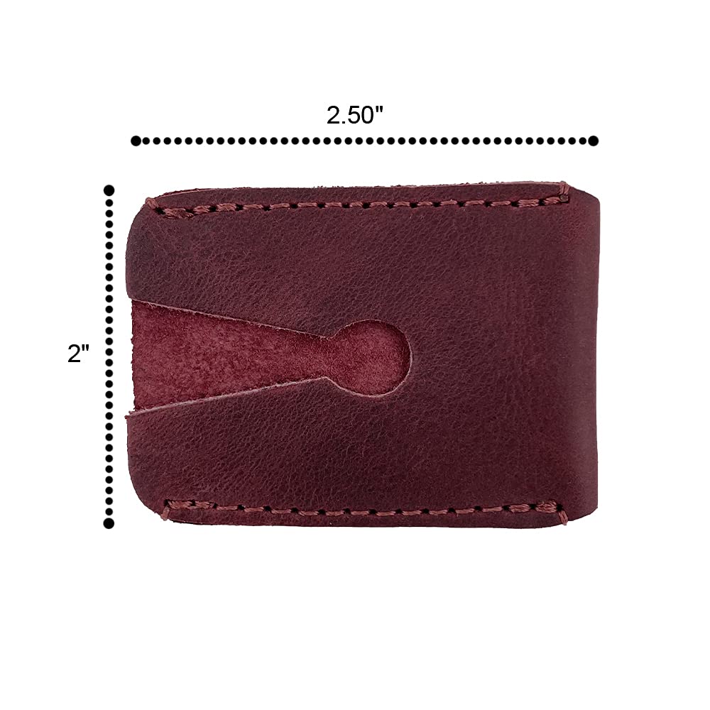 Hide & Drink, Leather Double Edge Safety Razor Head Protective Sheath, Shaving Travel Cover Handmade (Sangria)