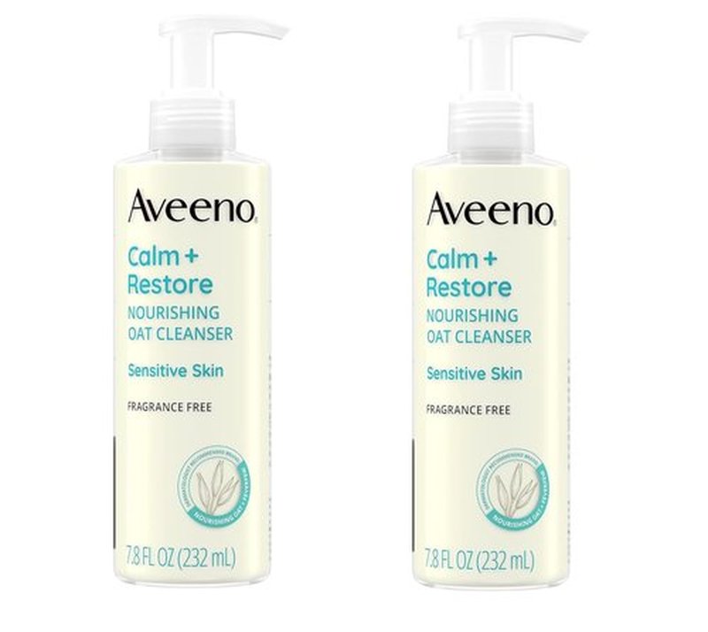 Aveeno Calm + Restore Nourishing Oat Cleanser 7.8oz (Pack of 2)