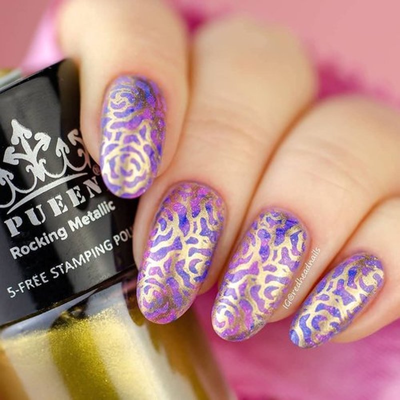 PUEEN Rocking Metallic Stamping Nail Polish Nail Art Color - Set of 6 Metallic Colors - 12ml each - BH000994