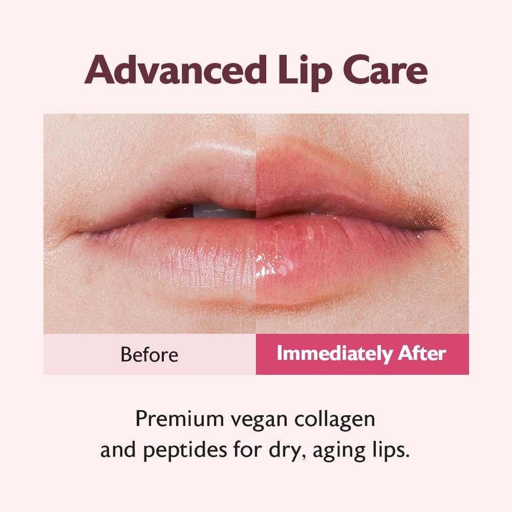 milktouch Vegan Glow Up Collagen Lip Balm–Hydrating Lip Care with Collagen, Peptide, PDRN, Cica & Shea Butter for Dry Lips Repair, Anti-Aging, Non-Sticky Moisturizer for Fuller Lips(15g) #Vanilla Cake