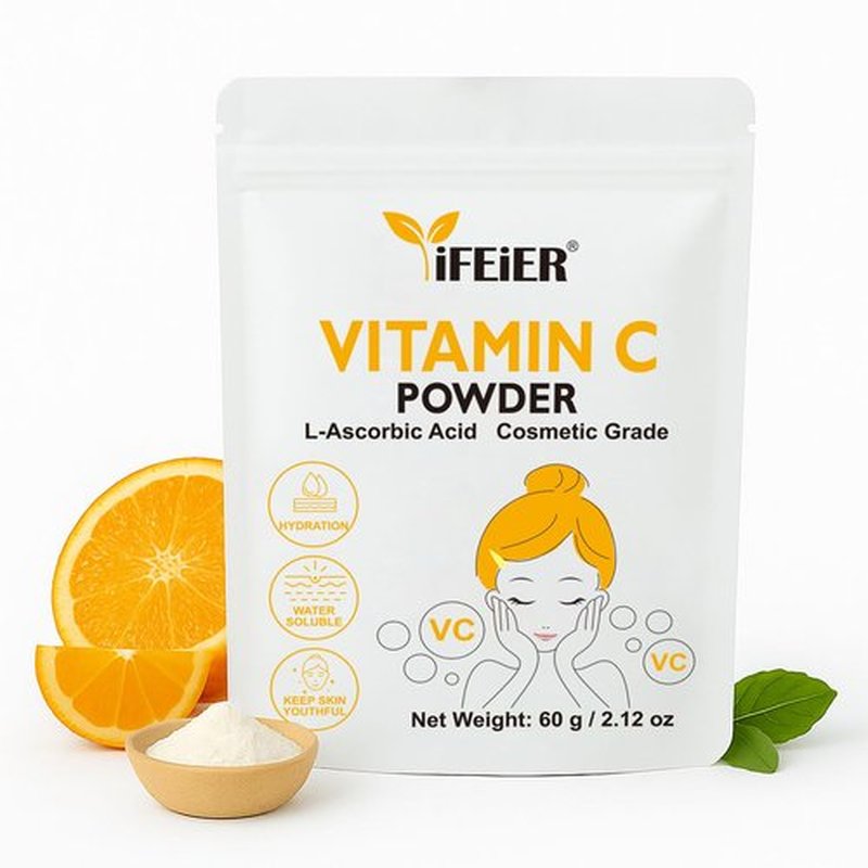 iFEiER Cosmetic Grade Vitamin C Powder for face | Nano Ultra Fine | Pure Vitamin C serum powder for Skin | 60g 2.12oz L-Ascorbic Acid VC for DIY Serum, Creams | VC for face and skin
