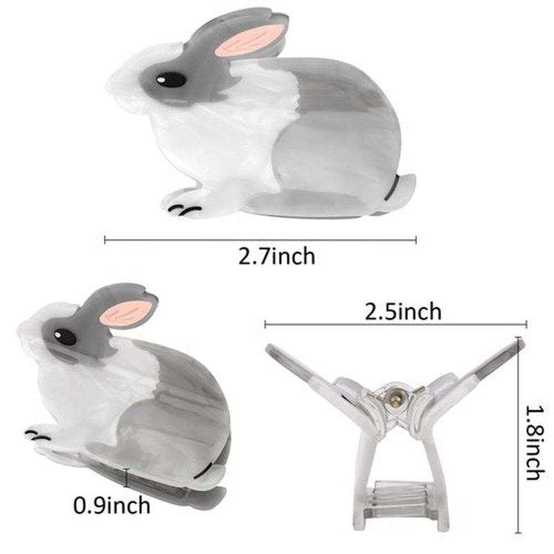 Hapdoo Rabbit Hair Clip, Cute Bunny Animal Hair Claw Clip for Women Girls, Acetate Funny Farm Hair Accessories Easter Gift