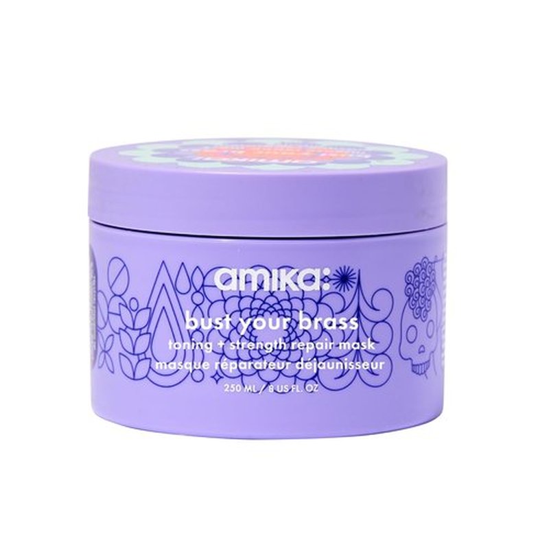Amika Bust Your Brass Toning Mask - Strengthens & Repairs Hair | 8.5 oz