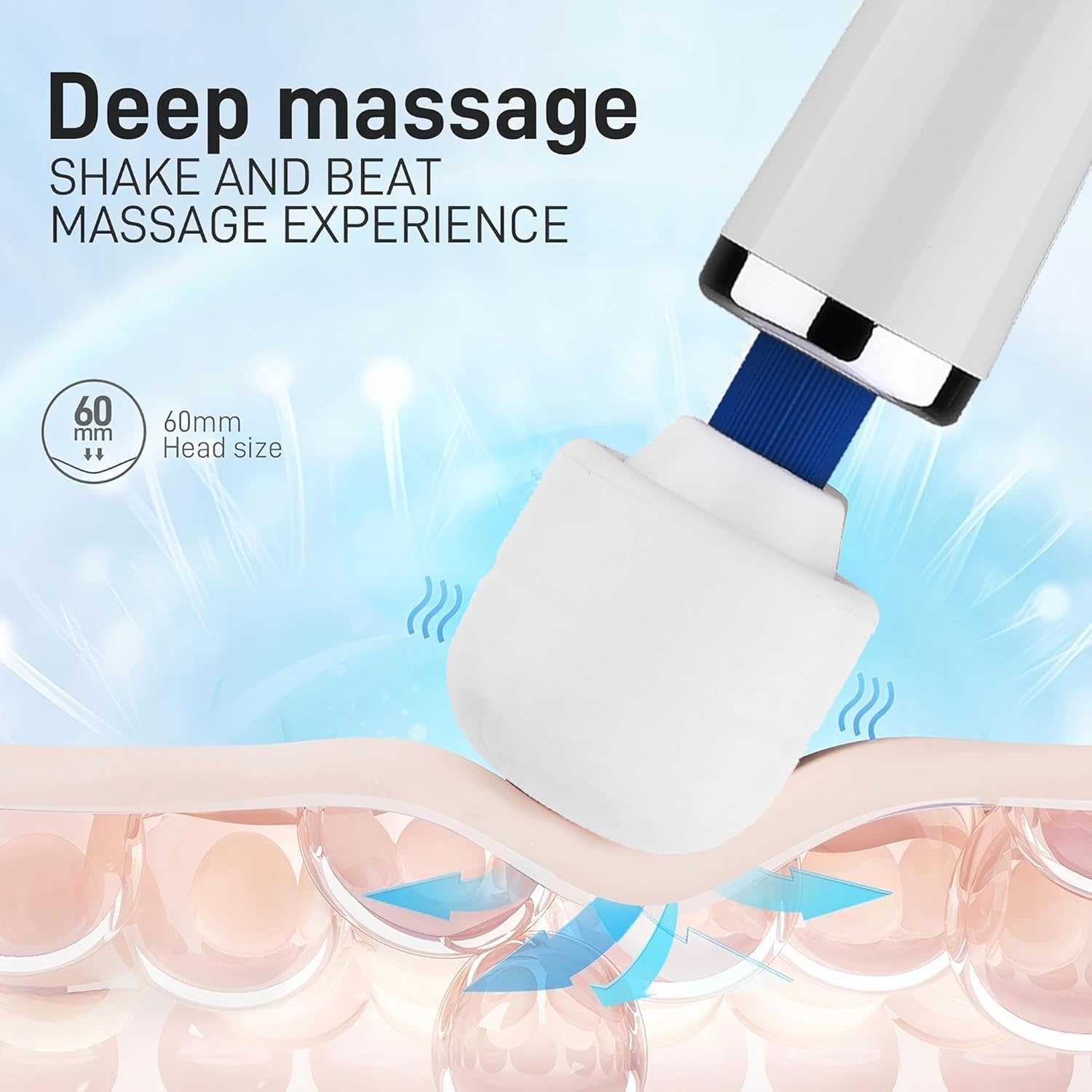 AEVEONE Personal Massage Device - Handheld Vibration Massager - Powerful Wired Wand - Best for Travel - Magic Stress Away - Perfect on Back Legs Hand Pains and Sports Recovery - White