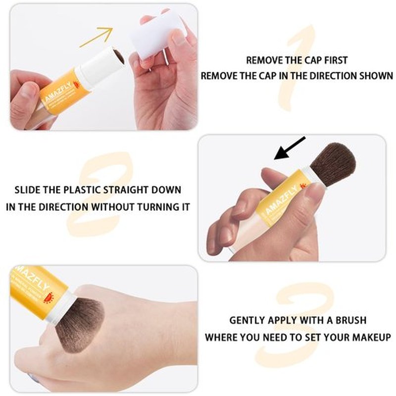 Mineral Sunscreen Setting Powder, SPF 35 Brush Sunscreen Powder for Face & Scalp, Long Lasting Lightweight Breathable, Oil Control Natural Matte Finish (#05 Medium)
