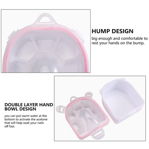 Anfigo Nail Soak Off Bowl with Nail Remover Tool, 2Pcs Nail Soaking Bowl with Cuticle Peeler Trimmer Pusher Nail Soakers for Acrylic Nails Gel Polish