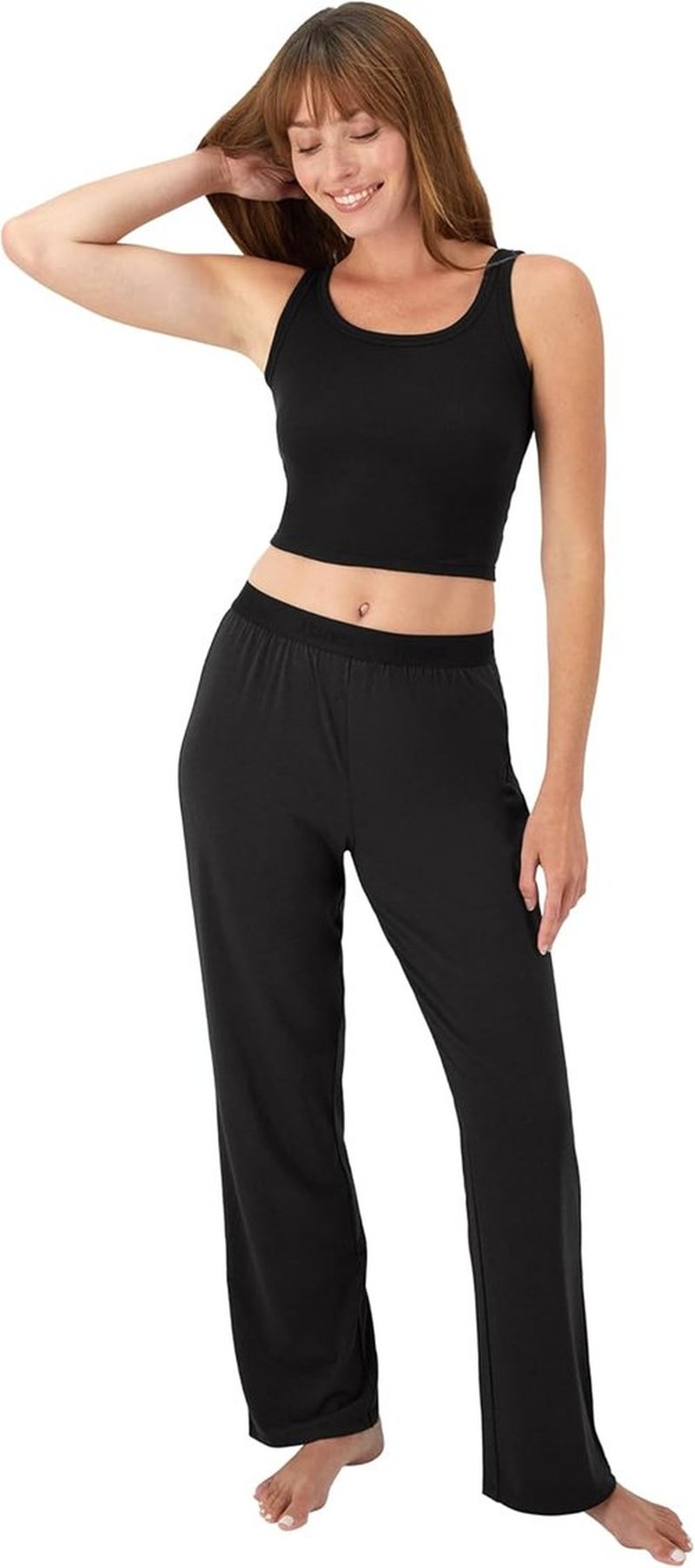 Hanes Women's Comfywear 2-Piece Crop Tank & Lounge Pants Set - SuperSoft Fabric, Stylish Comfort