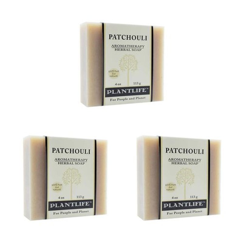 Plantlife Patchouli 3-pack Bar Soap - Moisturizing and Soothing Soap for Your Skin - Hand Crafted Using Plant-Based Ingredients - Made in California 4oz Bar