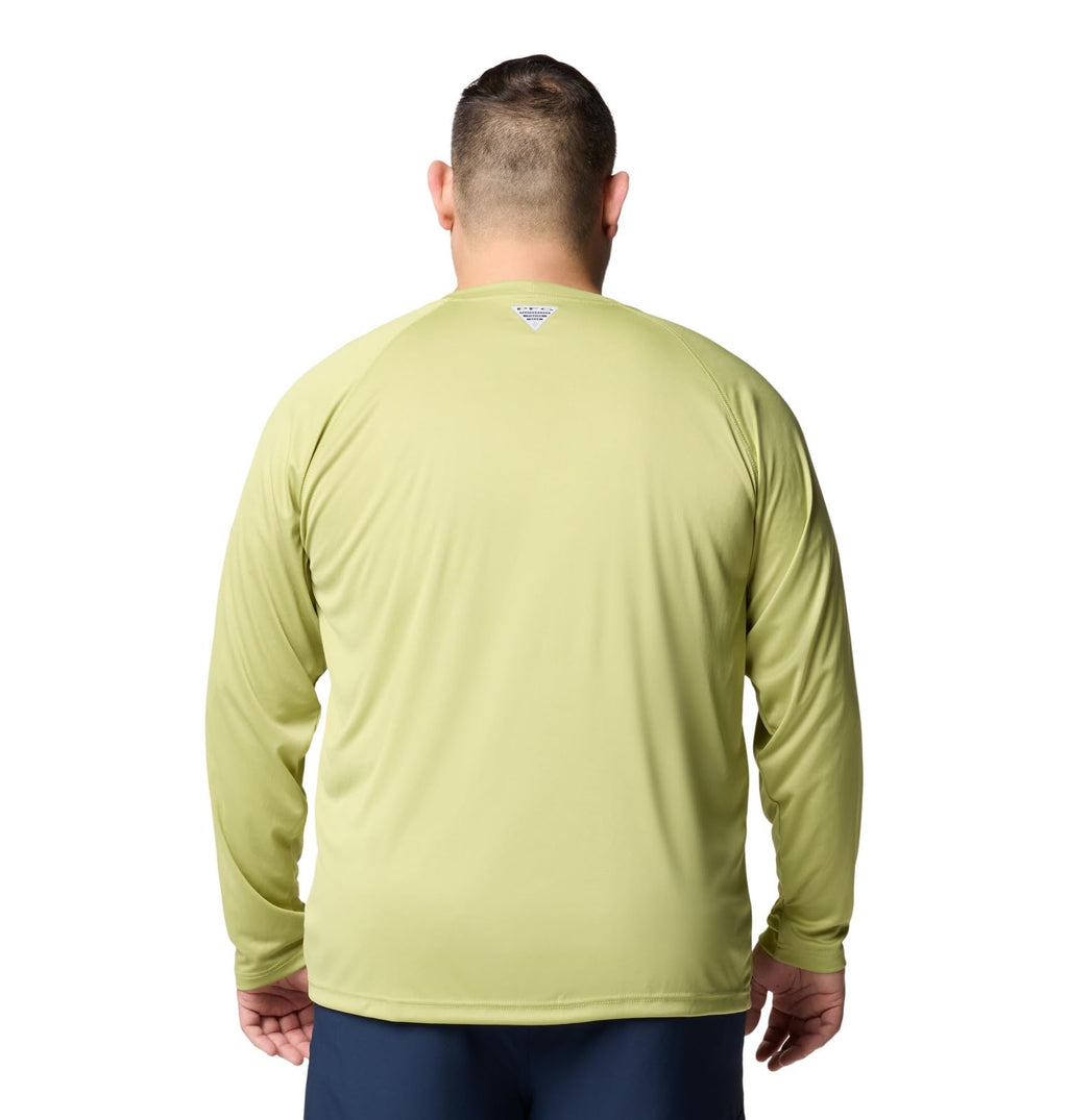 Columbia Men's PFG Terminal Tackle Long Sleeve Fishing Shirt, Pear/Cypress Logo, 2X Tall
