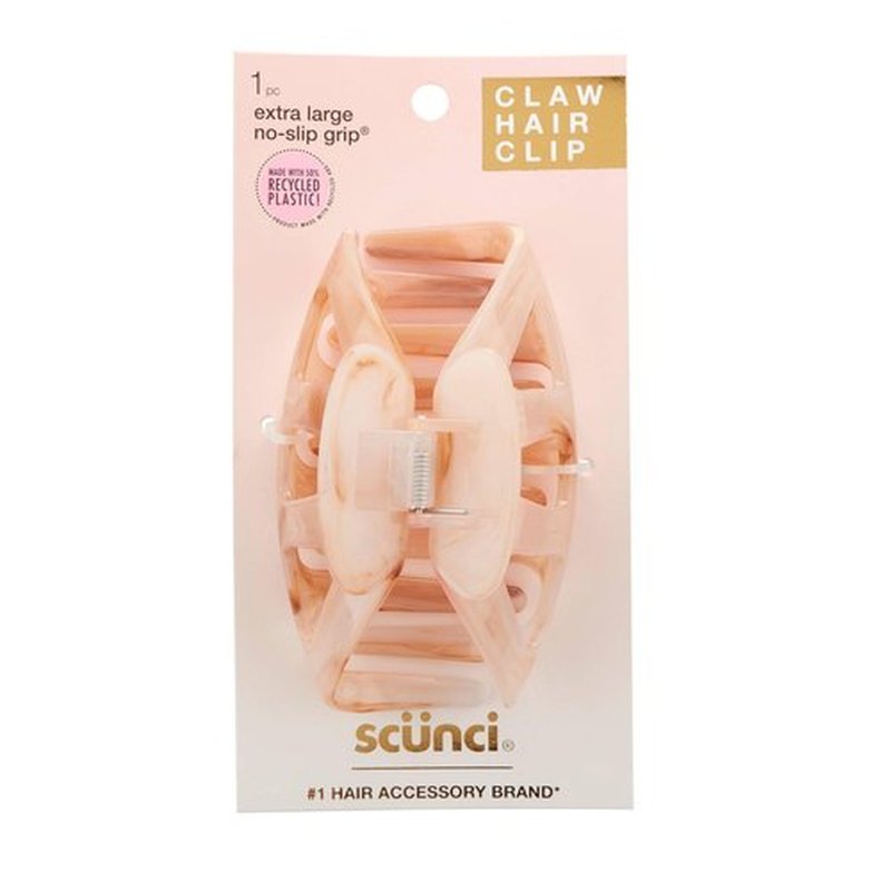 Scunci No-Slip Grip Recycled Extra Large Claw Clip - Pink, 1-Piece