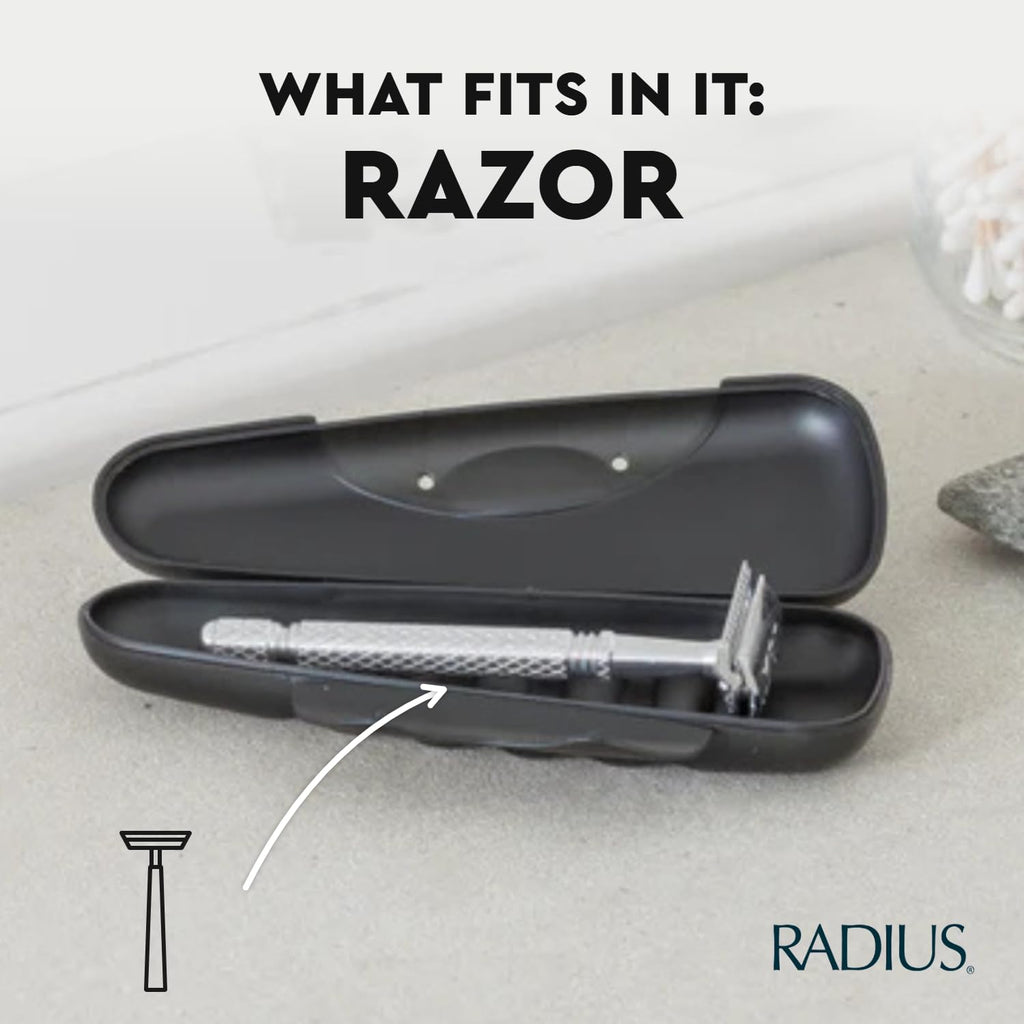 RADIUS Razor Travel Case, BPA-Free Recycled Plastic, Portable for Bathroom, School, Home, Camping - Lavender