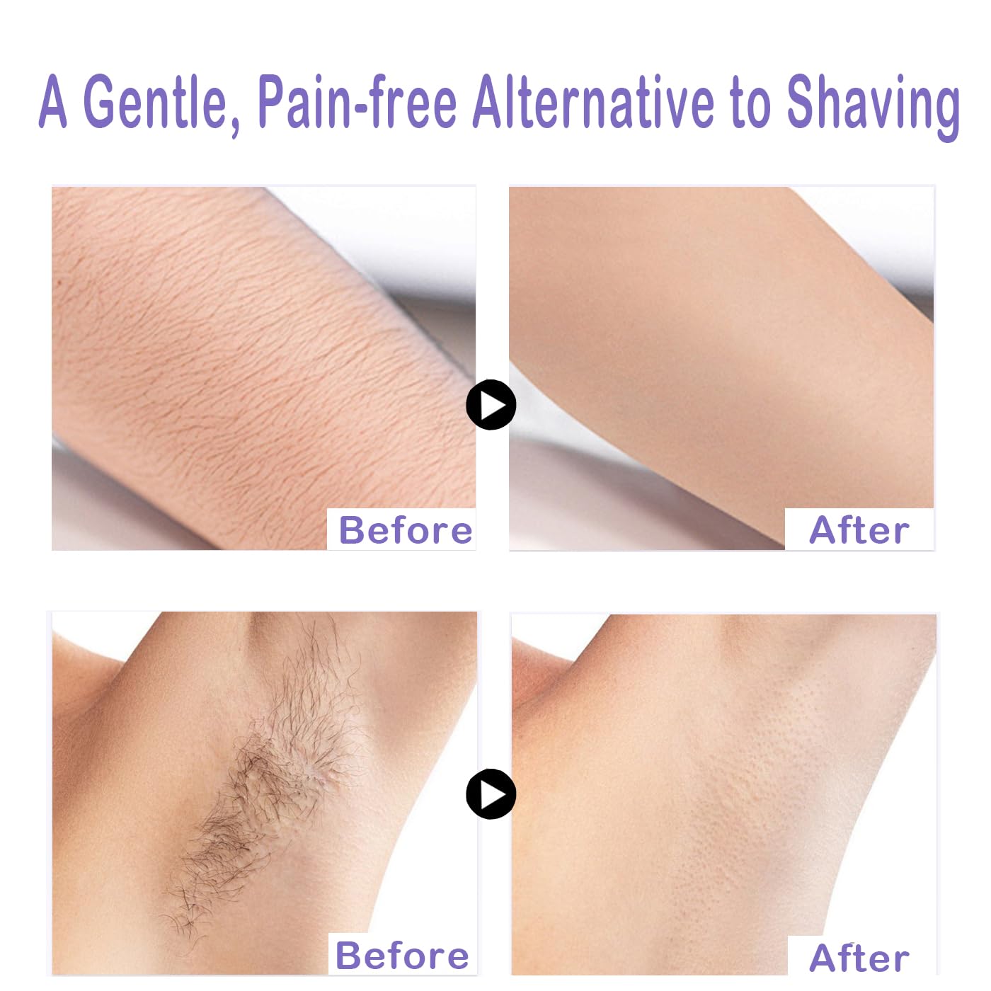 Body Hair Removal Cream with Spatula - Painless & Gentle Depilatory Cream