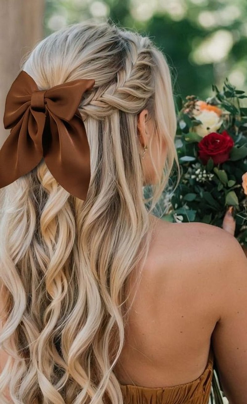 Hair Bows for Women Small Cute Bows Hair Clips for Teens Girls, Silky Satin Ribbons Fall Hair Accessories 8PCS
