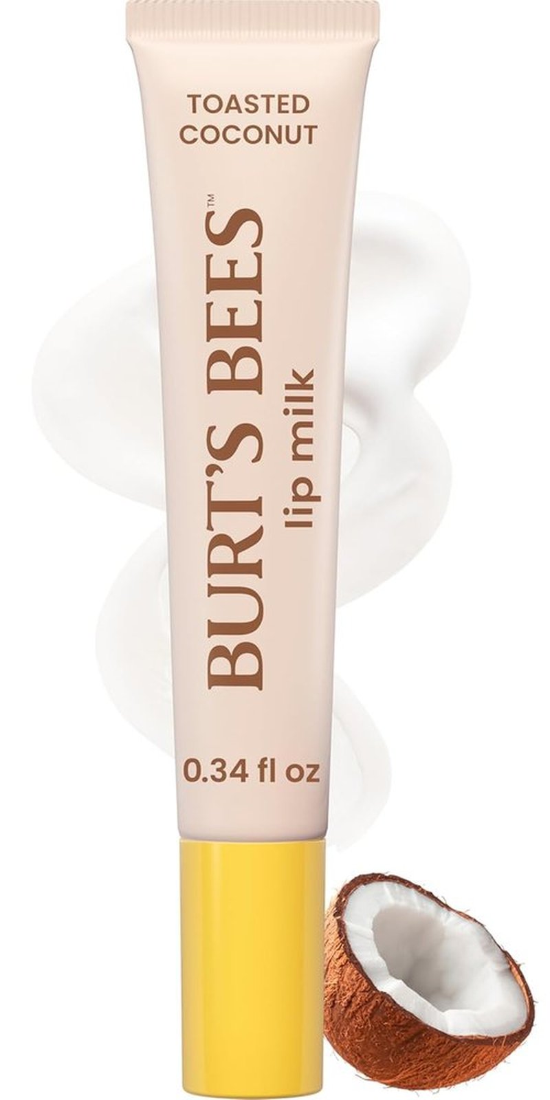 Burt’s Bees Lip Milk - Toasted Coconut Daily Lip Moisturizer with Almond Milk & Jojoba Oil | 0.34 Fl Oz