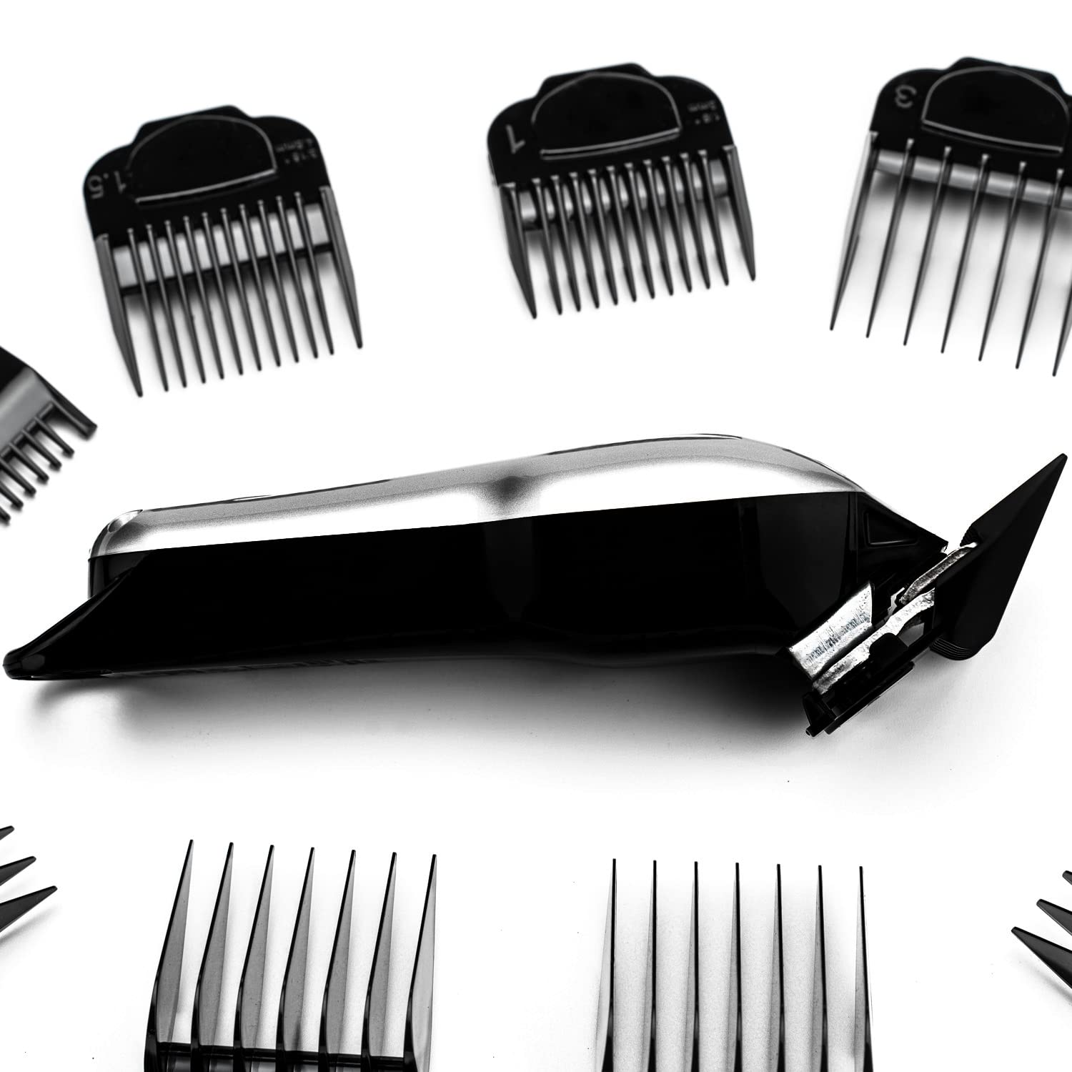 Kaynway for Andis Magnetic Clipper Guards 10PCS, Upgrade Professional Clipper Guard Comb Guides for Andis Master Hair Clippers - 1/16" to 1"(Black)