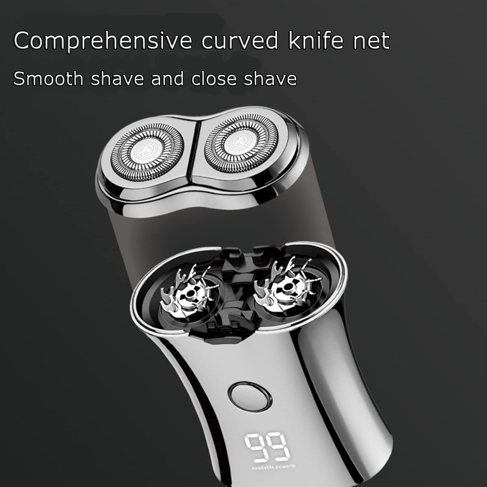 Electric Mini Travel Shaver for Men - Pocket Size Washable Electronic Razor - Mens Rechargeable Portable Cordless Small Shaving Face Beard - Wet & Dry Rotary Compact Electrical Shave