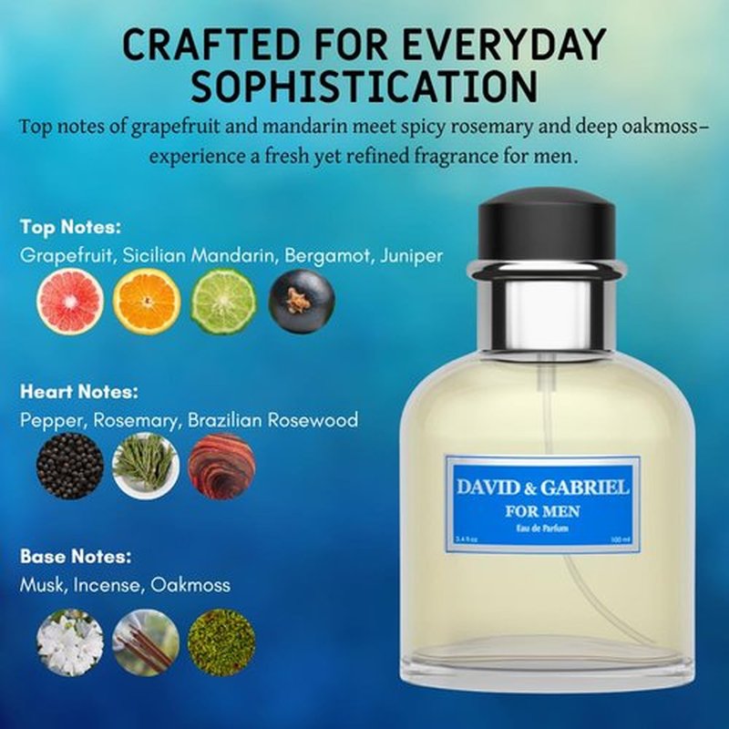 Sandora Fragrances Men's Perfume - Inspired by Iconic Fragrance - Fresh Grapefruit & Rosemary - 100 ml (3.4 fl oz)