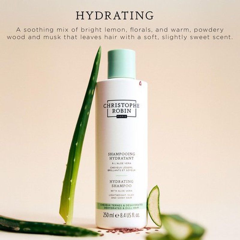 Christophe Robin Hydrating Shampoo - Lightweight Aloe Vera Formula for Dry, Dull Hair | 8.4 fl. oz