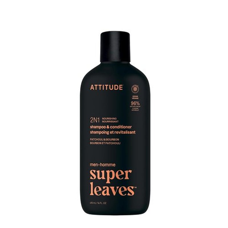 ATTITUDE Men's 2-in-1 Shampoo & Conditioner - Nourishing Formula for Dry Hair & Scalp | 14 Fl Oz, EWG Verified