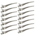 Bantoye Duck Bill Clips - 3.5 Inches Rustproof Metal Alligator Hair Styling Clips | Silver, 24 Packs