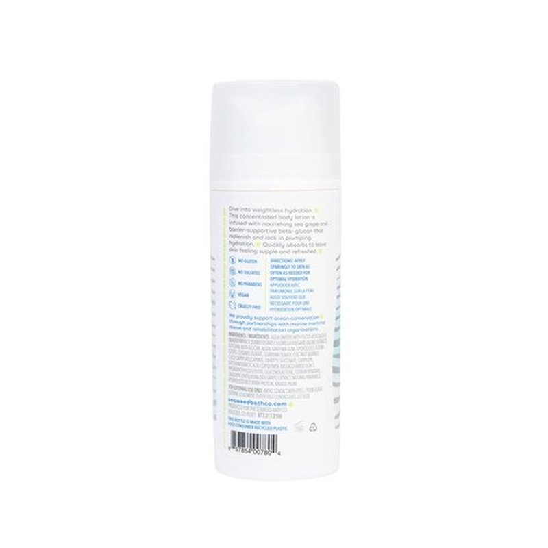 Seaweed Bath Co. Melt-In Water Lotion, Sea Salt Bergamot Scent, 4 Ounce, Sustainably Harvested Seaweed, Sea Grape, Beta-Glucan