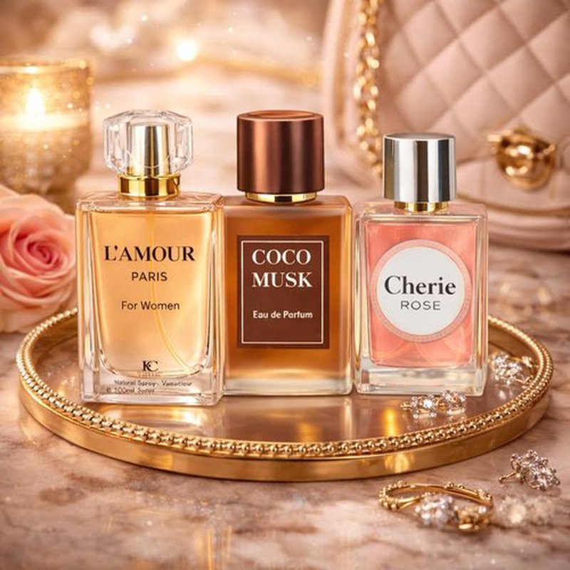 L’Amour Paris 3-Piece Perfume Set - Long-Lasting Eau de Parfum Collection | Romantic Floral & Sweet Fragrances