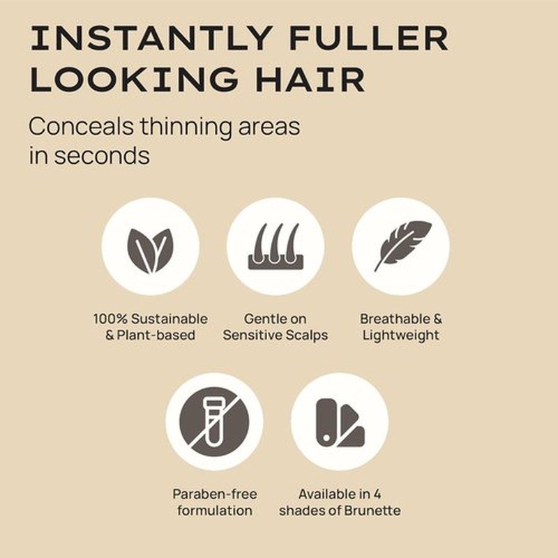 Style Edit Hair Building Fibers - Conceal Thinning Hair & Bald Spots | 100% Plant-Based, Dark Brown 0.88oz