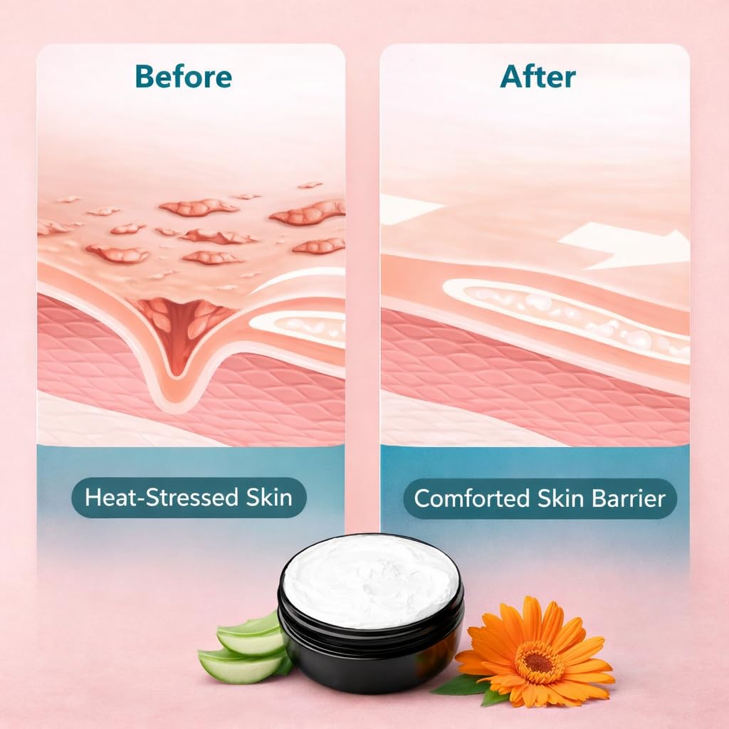 PolJoy Post Skin Burn Cream, Sunburn Cream for First Aid Treatment, Hydrates & Repairs Skin with Aloe Vera, Shea Butter, Zinc Oxide, Calendula, Coconut Oil & Vitamins B&E, Kitchen & Travel Use